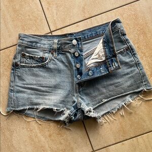 Stylish Light Blue Distressed Jean Shorts